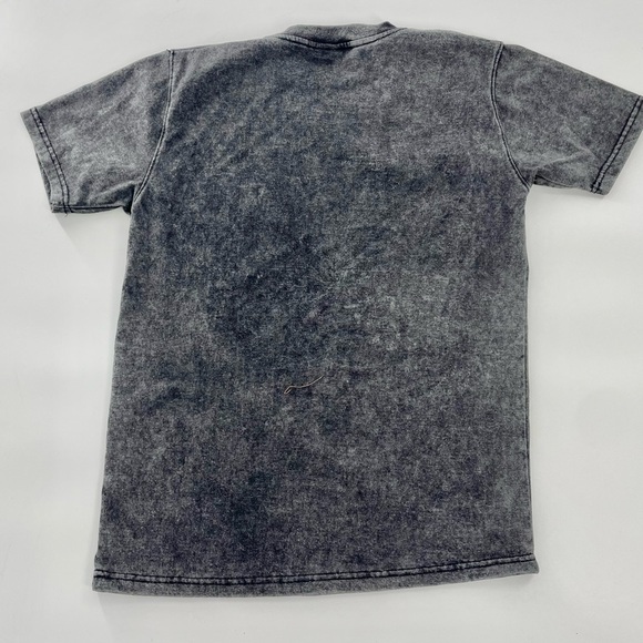 Grey Neon Graphic T-shirt Men S Black Acid Wash Short Sleeve Music 90s hip hop - Picture 6 of 6